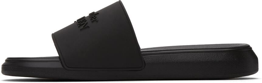 Alexander McQueen Black Pool Slides - Picture 4
