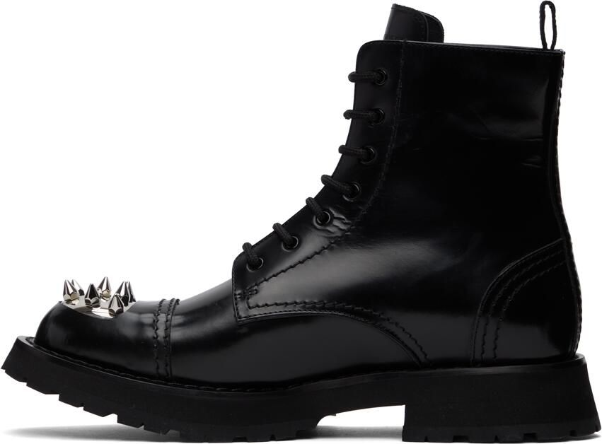 Alexander McQueen Black Punk Stud Lace-Up Boots - Picture 3