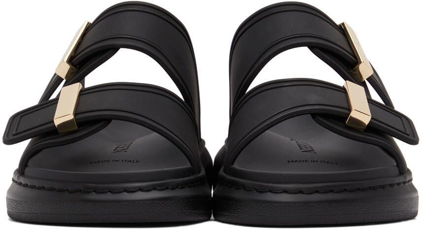Alexander McQueen Black Rubber Hybrid Slides - Picture 3