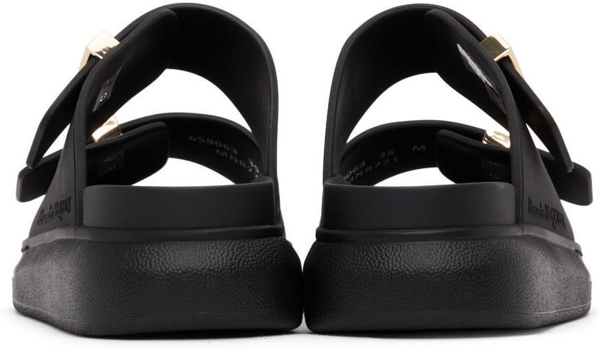 Alexander McQueen Black Rubber Hybrid Slides - Picture 2