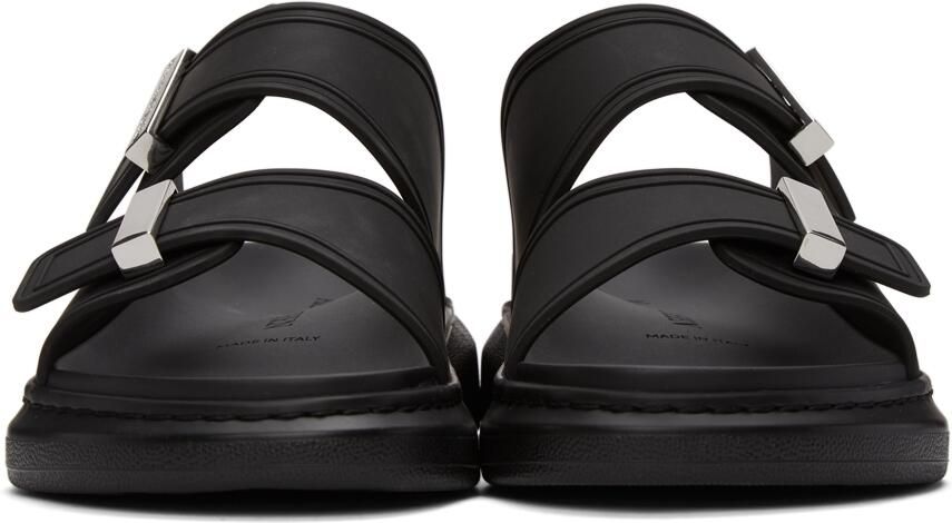 Alexander McQueen Black Rubber Hybrid Slides - Picture 4