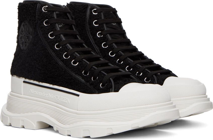 Alexander McQueen Black Shearling Sneakers - Picture 2
