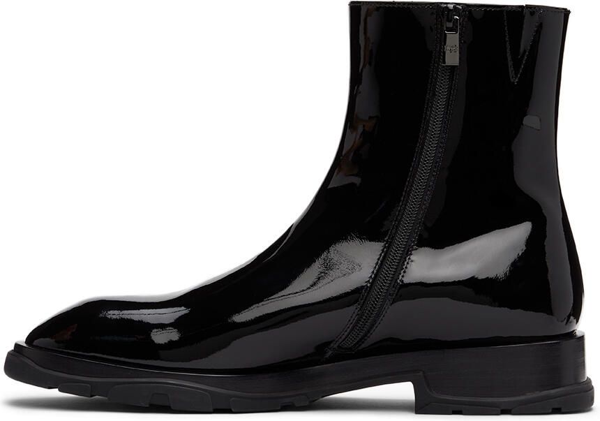 Alexander McQueen Black Slim Tread Boots - Picture 3