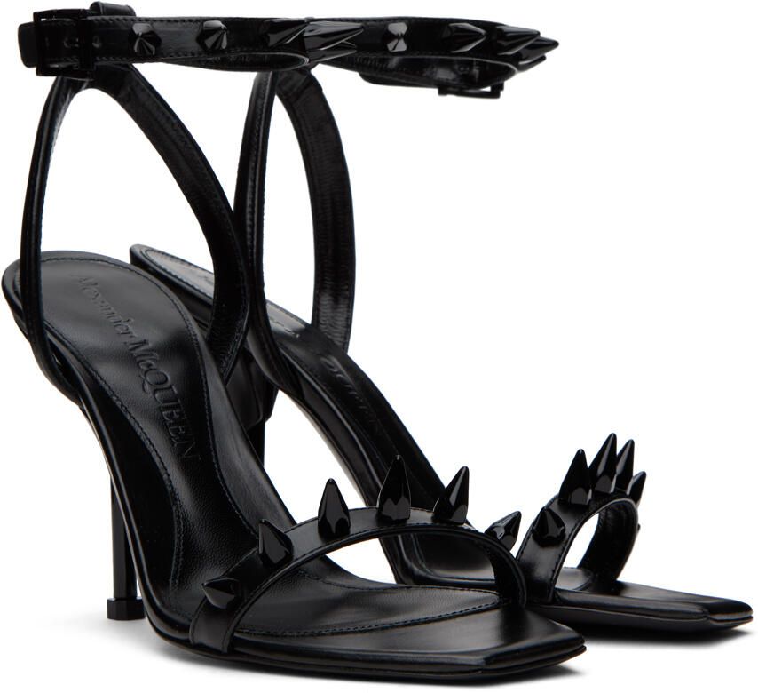 Alexander McQueen Black Studded Heeled Sandals - Picture 2