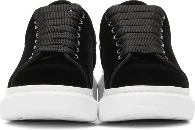 Alexander McQueen Black Velvet Oversized Sneakers - Picture 3