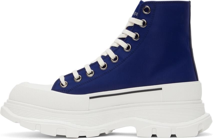 Alexander McQueen Blue Tread Slick High Sneakers - Picture 4