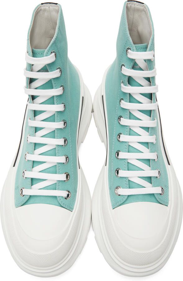Alexander McQueen Blue Tread Slick High Sneakers - Picture 3