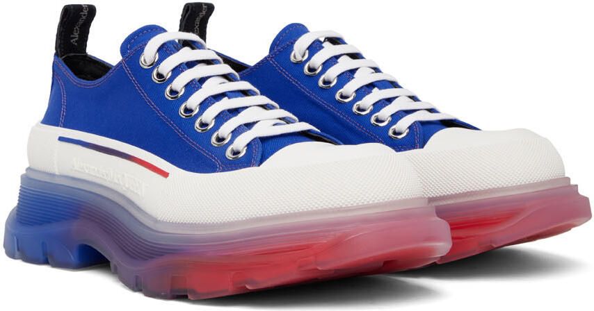 Alexander McQueen Blue Tread Slick Sneakers - Picture 2