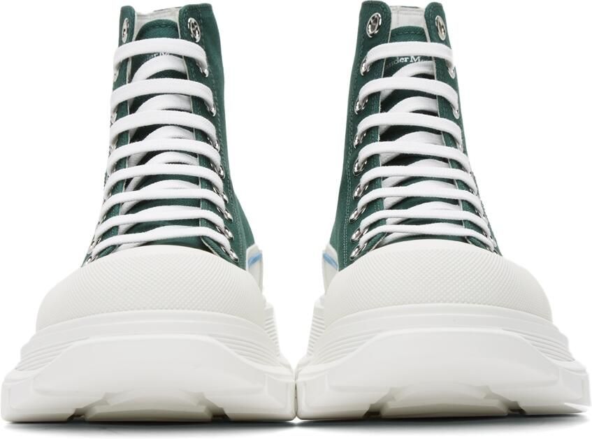Alexander McQueen Green Tread Slick High Sneakers - Picture 3