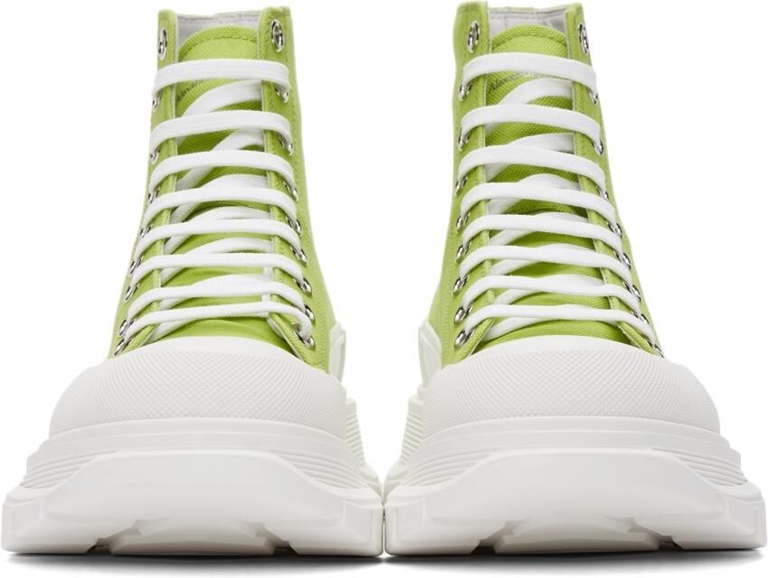 Alexander McQueen Green Tread Slick High Sneakers - Picture 3