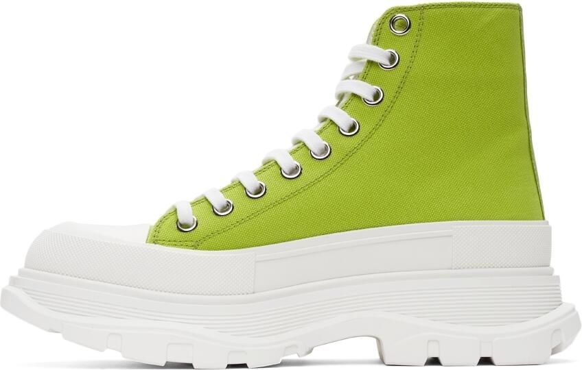 Alexander McQueen Green Tread Slick High Sneakers - Picture 4