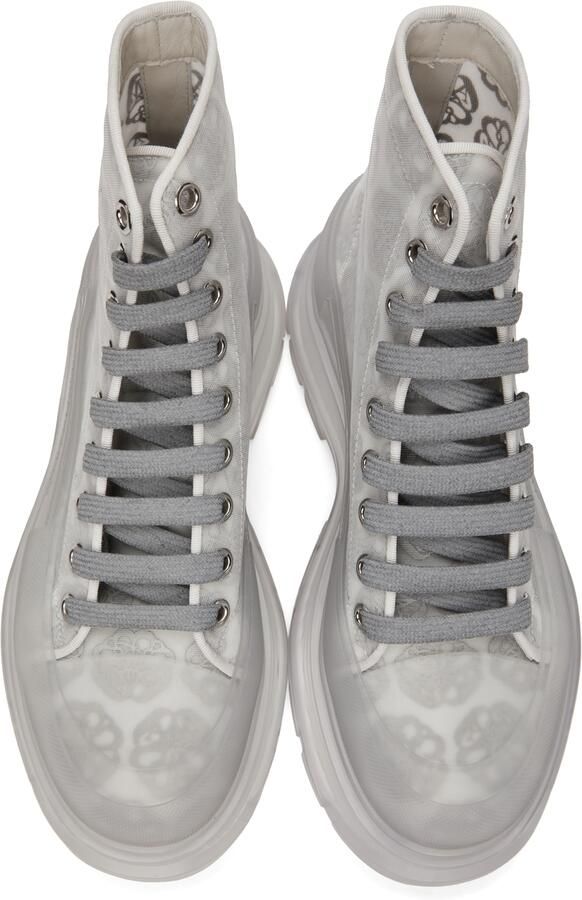 Alexander McQueen Grey Print Tread Slick High Sneakers - Picture 3