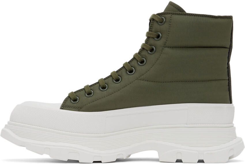 Alexander McQueen Khaki & White Tread Slick Boots - Picture 3