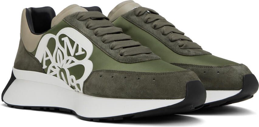 Alexander McQueen Khaki Sprint Runner Sneakers - Picture 2