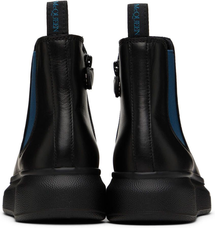 Alexander McQueen Kids Black & Navy Oversized Chelsea Boots