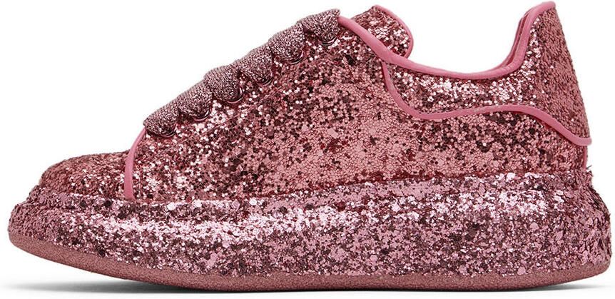 Alexander McQueen Kids Pink All Over Glitter Sneakers - Picture 3