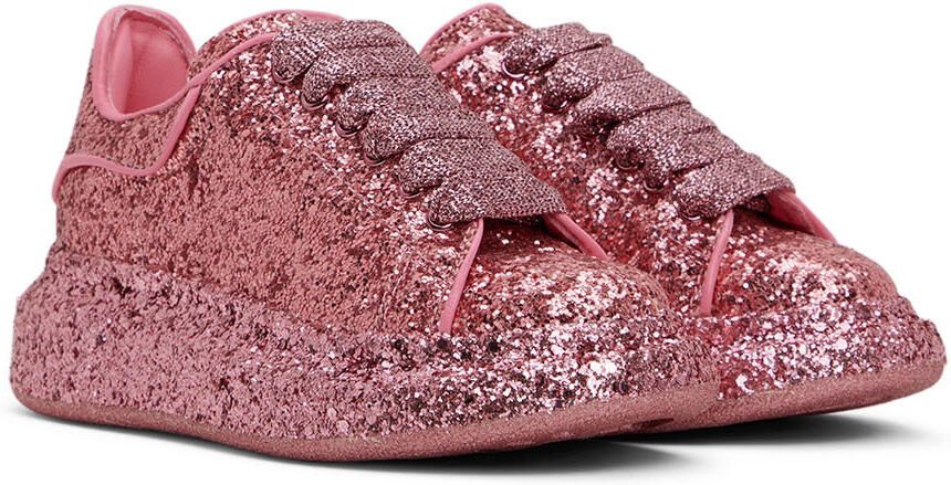 Alexander McQueen Kids Pink All Over Glitter Sneakers - Picture 2