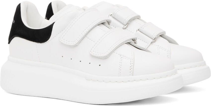 Alexander McQueen Kids White & Black Oversized Velcro Sneakers - Picture 2