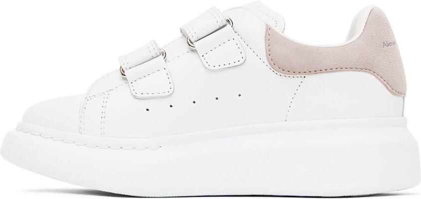 Alexander McQueen Kids White & Pink Oversized Velcro Sneakers - Picture 3