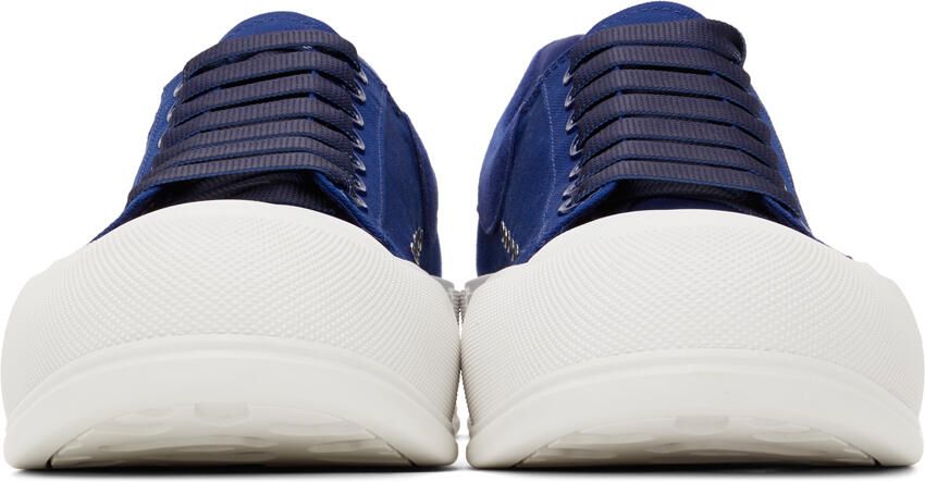 Alexander McQueen Navy Deck Lace-Up Plimsoll Sneakers - Picture 3