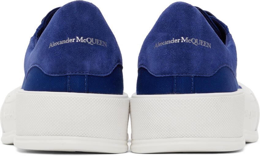 Alexander McQueen Navy Deck Lace-Up Plimsoll Sneakers - Picture 2