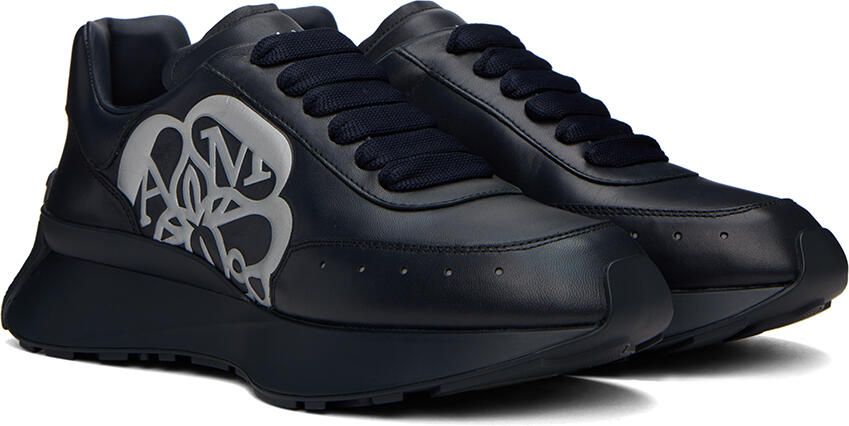 Alexander McQueen Navy Sprint Sneakers - Picture 2