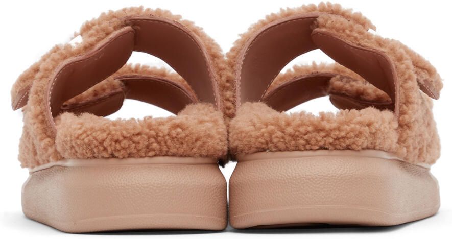 Alexander McQueen Pink Shearling Hybrid Sandals