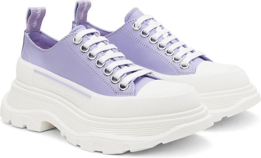 Alexander McQueen Purple Tread Slick Sneakers - Picture 2