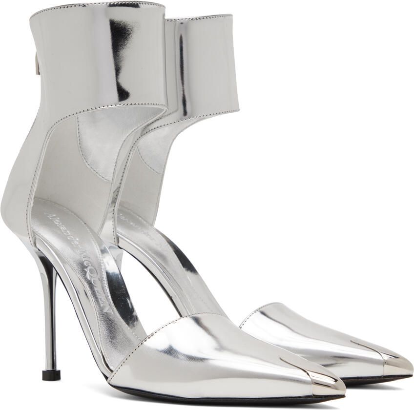 Alexander McQueen Silver Harness Punk Heels