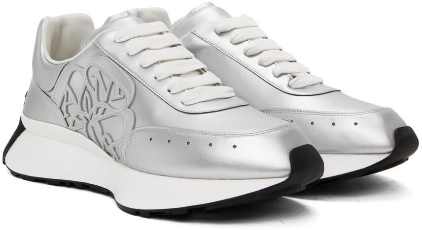 Alexander McQueen Silver Sprint Runner Sneakers - Picture 2