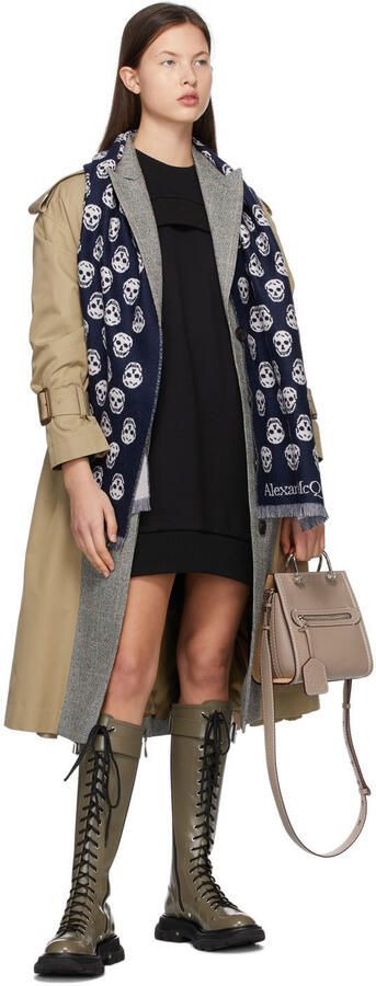 Alexander McQueen Taupe Tread Lace-Up Tall Boots - Picture 4