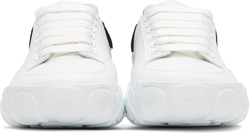 Alexander McQueen White & Black Court Trainer Sneakers - Picture 3
