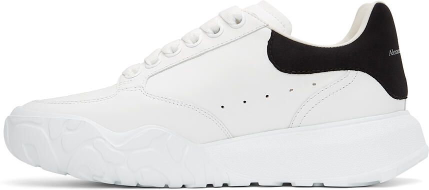 Alexander McQueen White & Black Court Trainer Sneakers - Picture 4