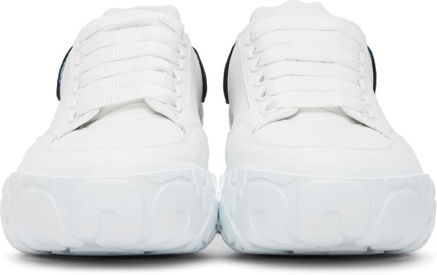 Alexander McQueen White & Black Court Trainer Sneakers - Picture 3