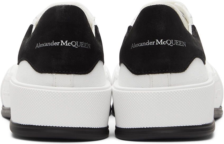 Alexander McQueen White & Black Deck Plimsoll Sneakers - Picture 2