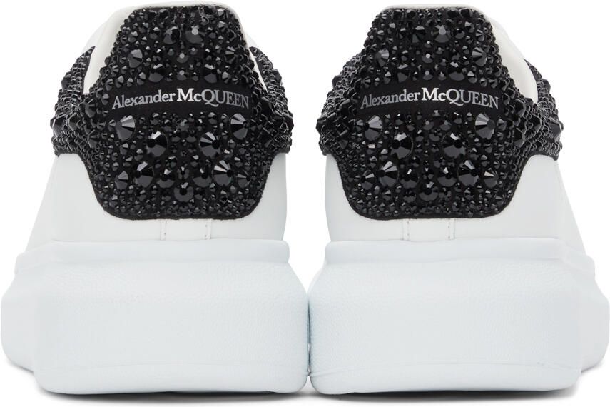 Alexander McQueen White & Black Embellished Oversized Sneakers - Picture 2