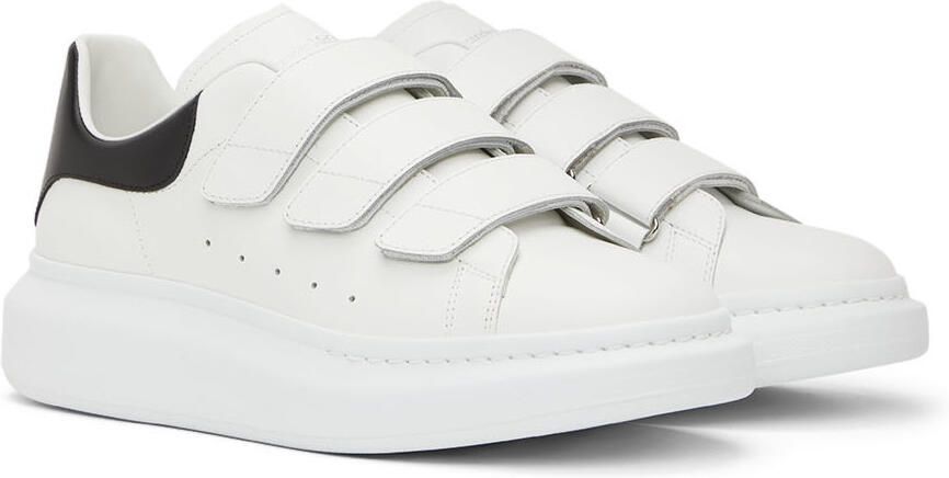 Alexander McQueen White & Black Oversized Triple Strap Sneakers - Picture 2