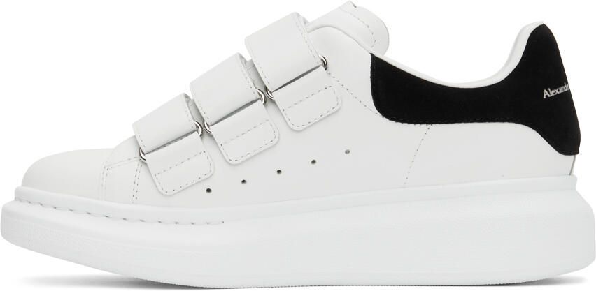 Alexander McQueen White & Black Oversized Velcro Sneakers - Picture 4