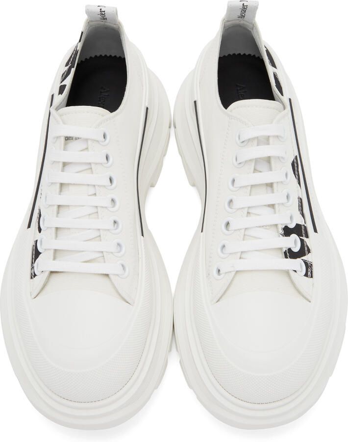 Alexander McQueen White & Black Tread Slick Graffiti Sneakers