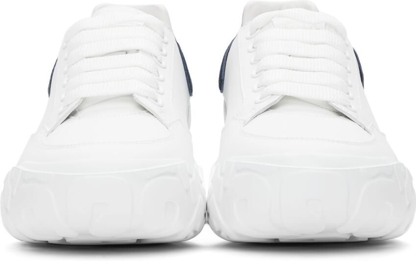 Alexander McQueen White & Blue New Court Sneakers - Picture 3