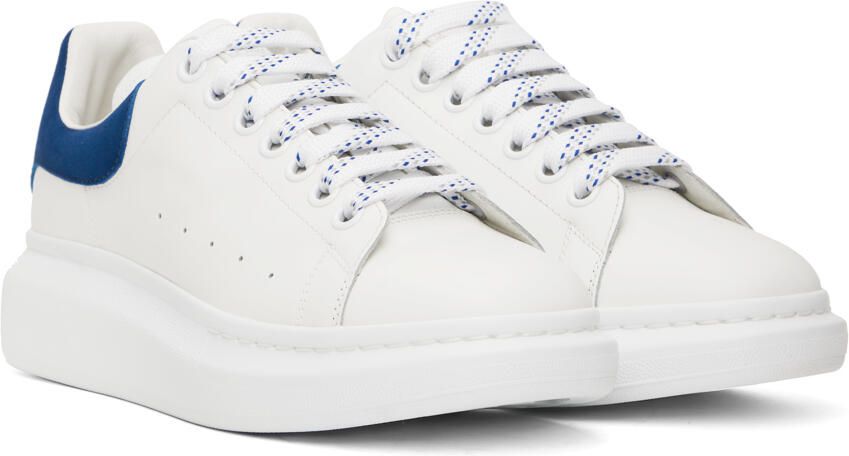 Alexander McQueen White & Blue Oversized Sneakers - Picture 2