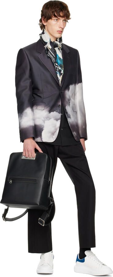 Alexander McQueen White & Blue Oversized Sneakers - Picture 3