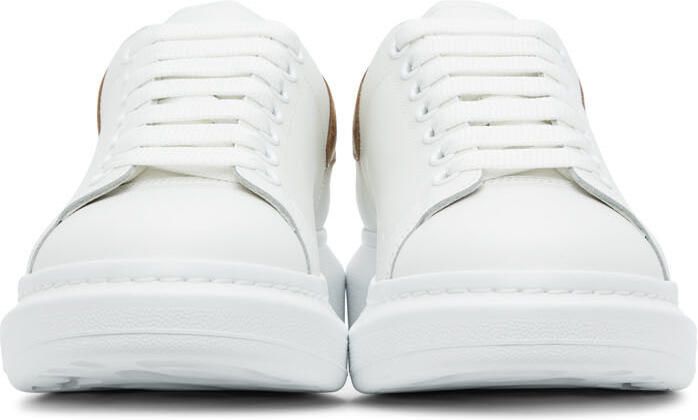 Alexander McQueen White & Gold Oversized Sneakers - Picture 3