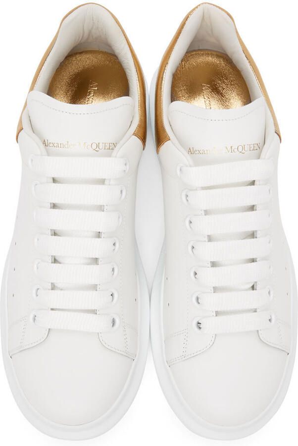 Alexander McQueen White & Gold Oversized Sneakers