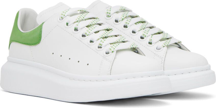 Alexander McQueen White & Green Oversized Sneakers - Picture 2