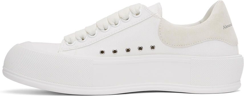 Alexander McQueen White & Off-White Deck Plimsoll Sneakers - Picture 4