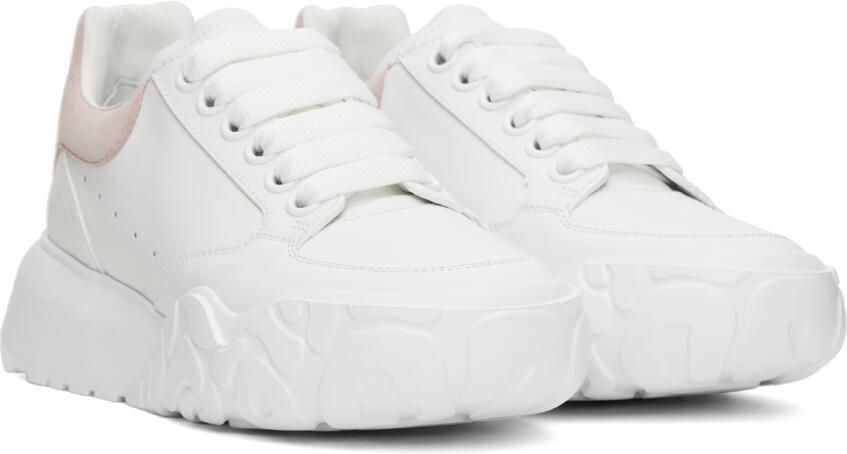 Alexander McQueen White & Pink Court Sneakers - Picture 2