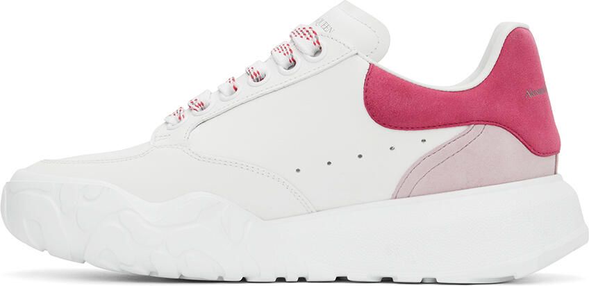 Alexander McQueen White & Pink Court Trainer Sneakers - Picture 4