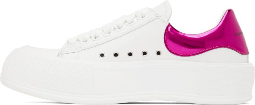 Alexander McQueen White & Pink Oversized Sneakers - Picture 3