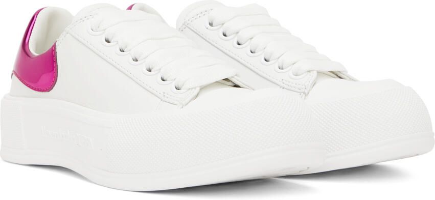 Alexander McQueen White & Pink Oversized Sneakers - Picture 2